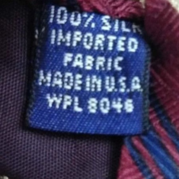 Savile Row Red & Blue Striped 100% Silk Tie - Picture 5 of 6